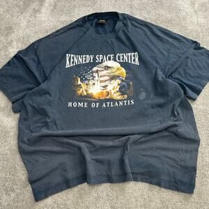 Vintage Kennedy Space Center Graphic Tee Shirt Size XL Y2K 90s Eagle America USA